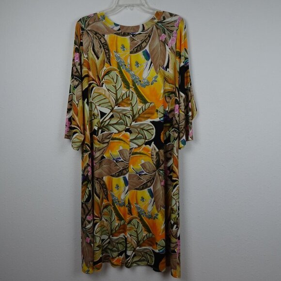 Karen Kane Floral Print Dress Women's Plus Size 3X Multicolor A-Line 3/4 Sleeve - Picture 4 of 9